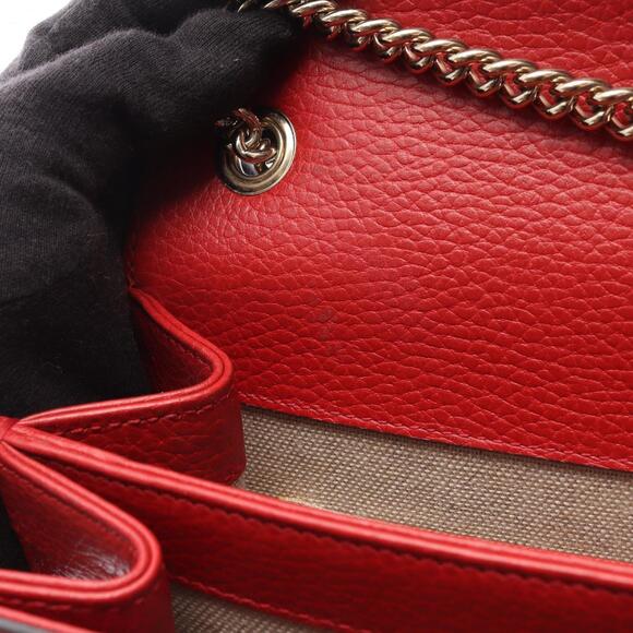 GUCCI Authentic Red Leather Shoulder Bag - Picture 6 of 7
